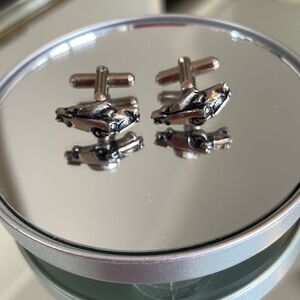 Vintage silver tone “old.car” cuff links